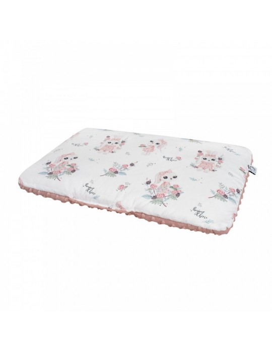 Bonjour poduszka Duża 40/60 Romantyczny królik Minky sepia rose
