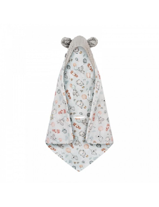 Bonjour kocyk bambusowy do fotelika samochodowego 90/90 Balony z minky glacier gray