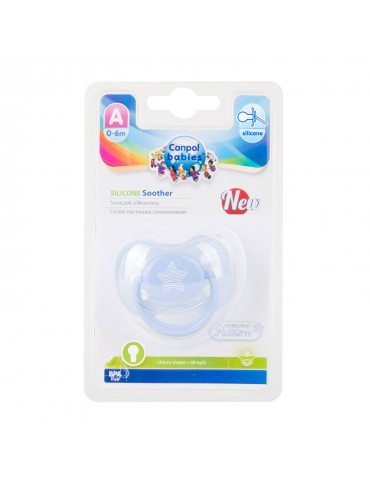 Canpol babies Smoczek uspokajający silikonowy okrągły 0-6m Pastelove