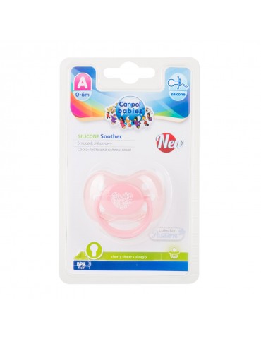 Canpol babies Smoczek uspokajający silikonowy okrągły 0-6m Pastelove