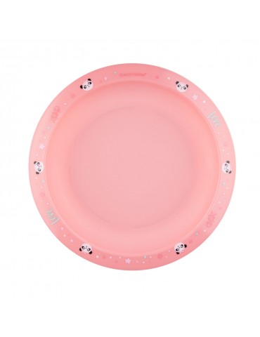 Canpol Babies zestaw naczyń bambusowych 2elem Exotic animals pink