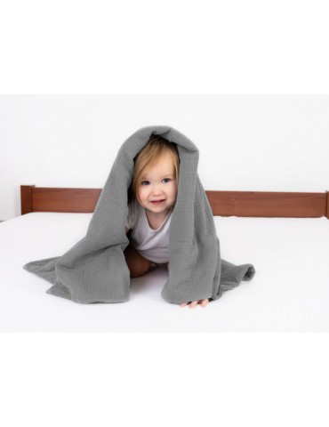 BabyMatex Kocyk dla dziecku Muslin 75/100 grafitowy