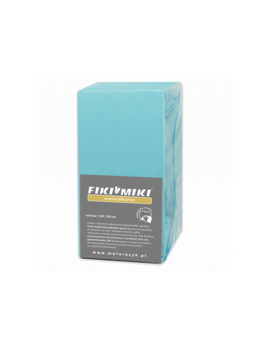 Fiki Miki Prześcieradło Jersey 120x60 miętowy