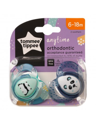 Tommee Tippee Smoczek uspokajający Anytime 6-18m Panda turkus Tommee Tippee Smoczek uspokajający Anytime 6-18m Panda turkus