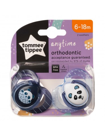 Tommee Tippee Smoczek uspokajający Any time 6-18m Panda niebieska Tommee Tippee Smoczek uspokajający Any time 6-18m Panda niebieska