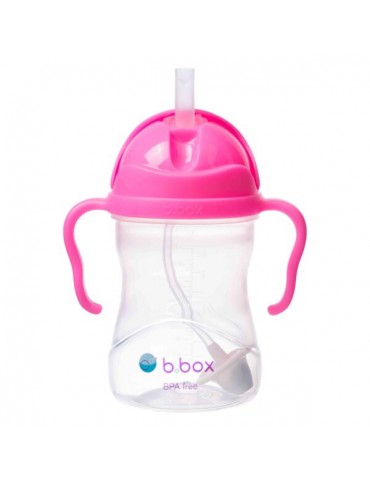 B.Box Bidon ze słomką 240ml Różowy Granat B.Box Bidon ze słomką 240ml Różowy Granat