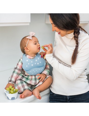 BabyOno miseczka dwukomorowa z łyżeczką niebieska
