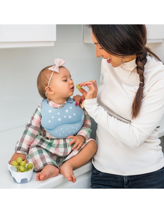BabyOno miseczka dwukomorowa z łyżeczką niebieska