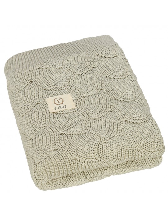 Yosoy kocyk bawełniany Eco Waves Light Olive