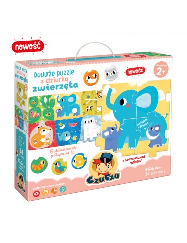 CzuCzu Duuuże puzzle z dziurką zwierzęta