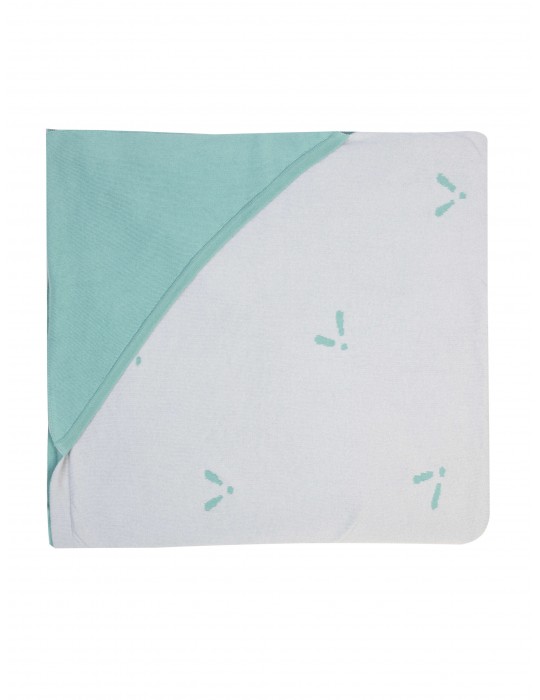 Piapimo kocyk z kapturkiem Pszczólki Handyblanky szaro-zielony