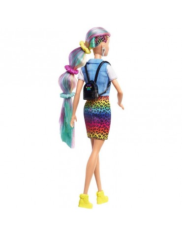 Barbie Lalka z kolorową fryzurą panterka