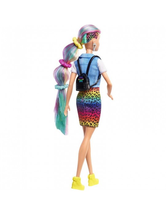 Barbie Lalka z kolorową fryzurą panterka