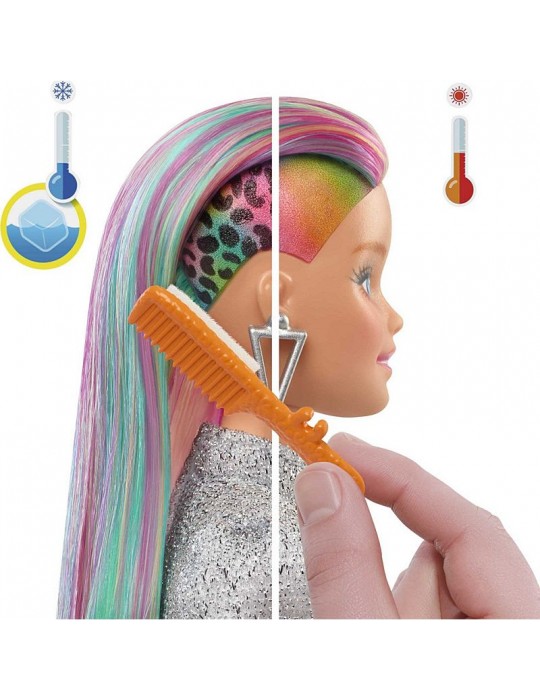 Barbie Lalka z kolorową fryzurą panterka