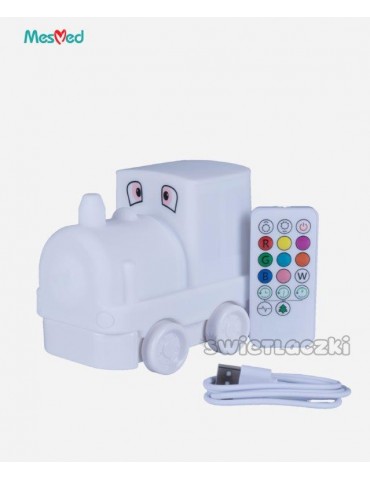 MesMed Lampka silikonowa z pilotem zmieniająca kolory Świetlaczek Lokomotywa
