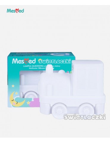 MesMed Lampka silikonowa z pilotem zmieniająca kolory Świetlaczek Lokomotywa