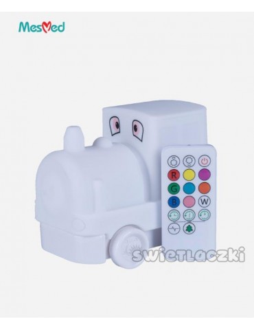 MesMed Lampka silikonowa z pilotem zmieniająca kolory Świetlaczek Lokomotywa
