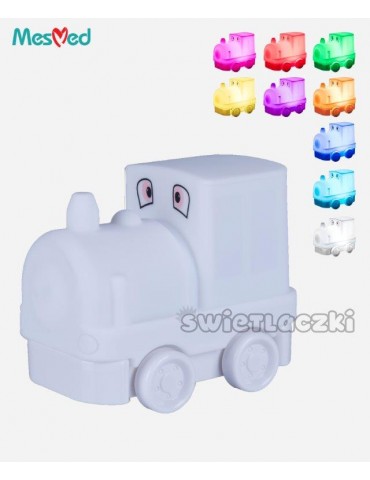 MesMed Lampka silikonowa z pilotem zmieniająca kolory Świetlaczek Lokomotywa