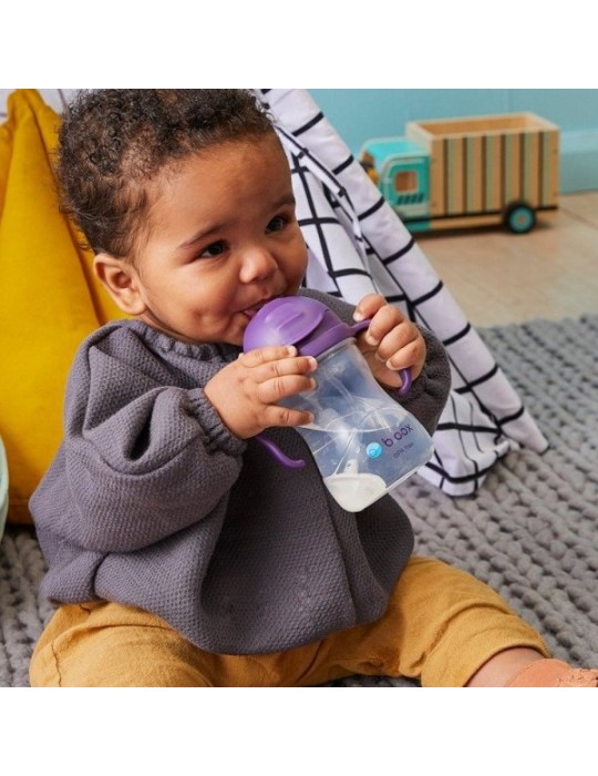 B.Box Bidon ze słomką 240ml Szary