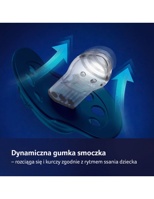 Lovi Stardust Smoczek silikonowy dynamiczny Blue 18m+ 2 szt.