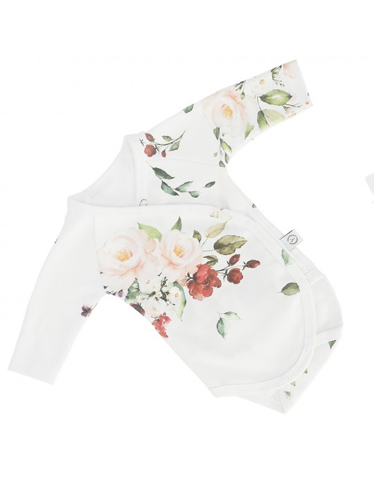 Yosoy Body niemowlęce z długim rękawem bawełna organiczna Vintage roses