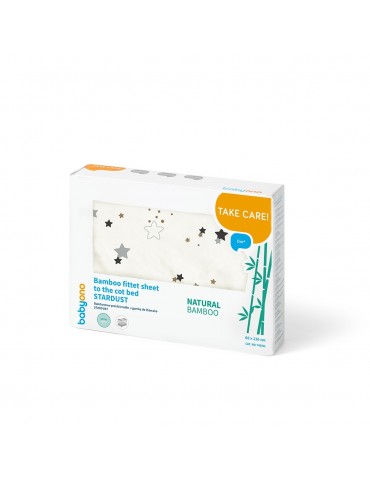 BabyOno Prześcieradło bambusowe do łóżeczka Stardust 120x60