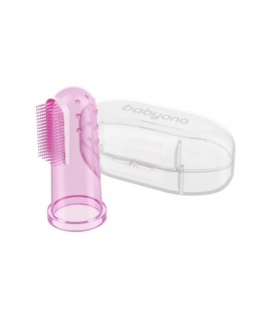 BabyOno Szczoteczka do zębów i masażu dla dzieci różowa