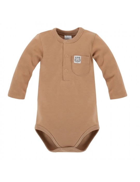 Pinokio Body polo niemowlęce bawełniane długi rękaw Le tigre beżowe