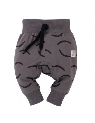 Pinokio Leginsy niemowlęce bawełniane Le tigre grafitowe druk