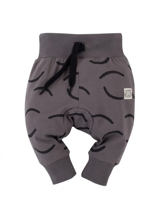 Pinokio Leginsy niemowlęce bawełniane Le tigre grafitowe druk