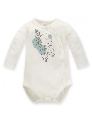 Pinokio Body niemowlęce bawełniane rozpinane długi rękaw Slow life ecru