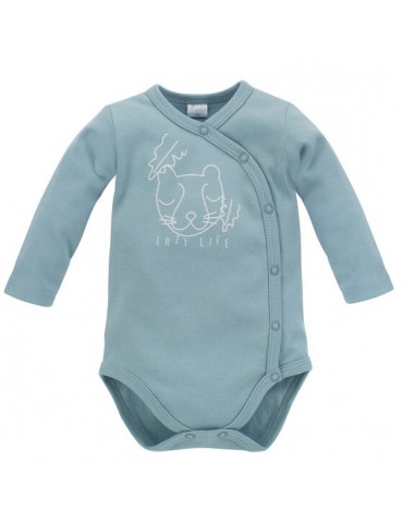 Pinokio Body niemowlęce bawełniane rozpinane długi rękaw Slow life niebieski