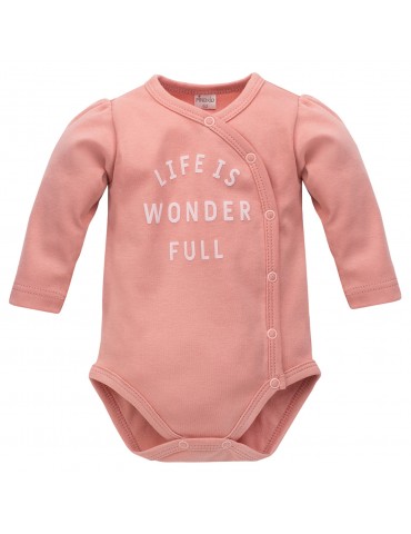 Pinokio Body niemowlęce bawełniane rozpinane długi rękaw Spring light różowy