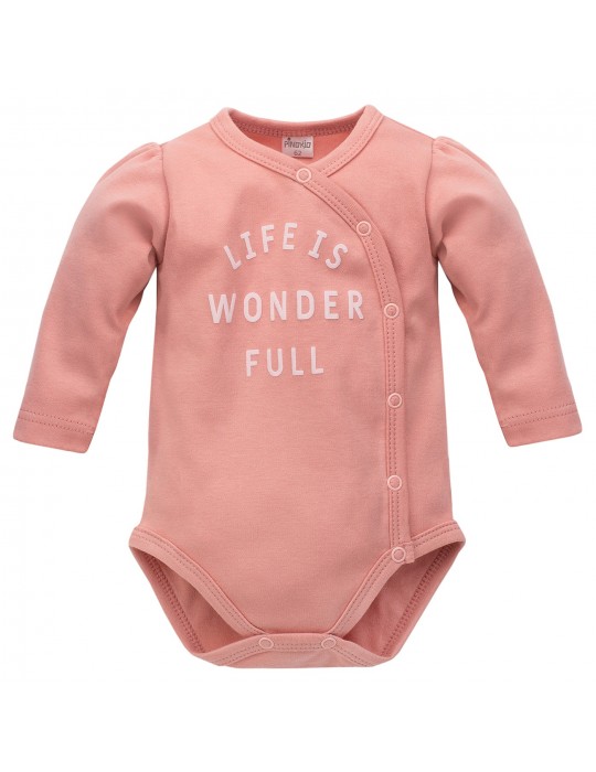 Pinokio Body niemowlęce bawełniane rozpinane długi rękaw Spring light różowy
