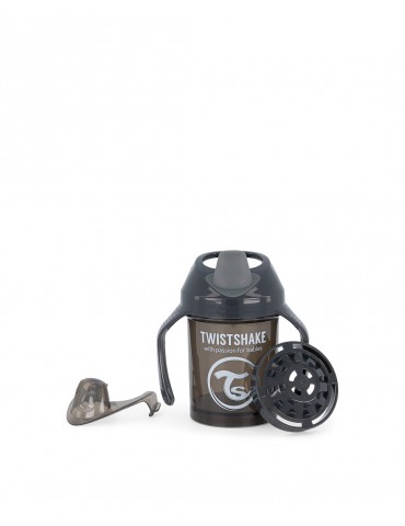 TwistShake Mini Cup kubek niekapek z mikserem 230ml czarny TwistShake Mini Cup kubek niekapek z mikserem 230ml czarny