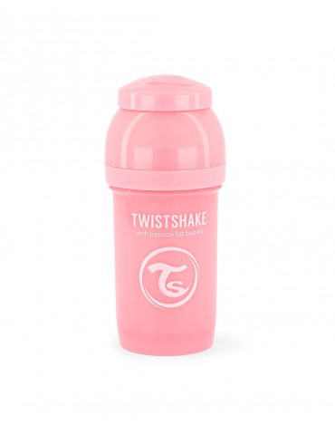 TwistShake butelka antykolkowa 180ml pastel pink smoczek S 0m+ TwistShake butelka antykolkowa 180ml pastel pink smoczek S 0m+