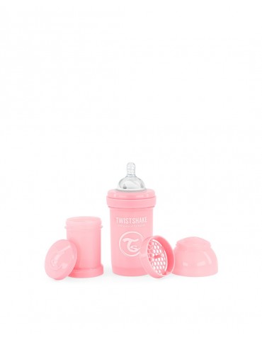 TwistShake butelka antykolkowa 180ml pastel pink smoczek S 0m+ TwistShake butelka antykolkowa 180ml pastel pink smoczek S 0m+