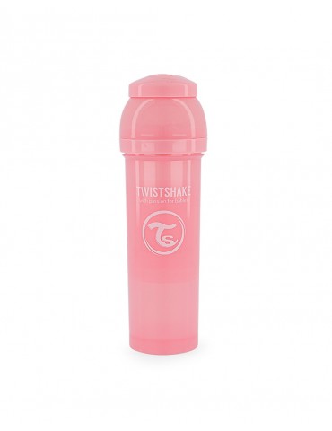 TwistShake butelka antykolkowa 330ml pastel pink smoczek L 4m+ TwistShake butelka antykolkowa 330ml pastel pink smoczek L 4m+