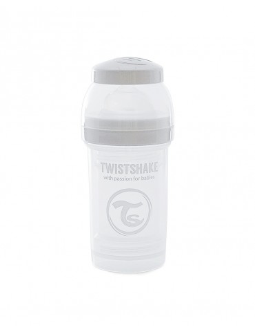 TwistShake butelka antykolkowa 180ml white smoczek S 0m+ TwistShake butelka antykolkowa 180ml white smoczek S 0m+