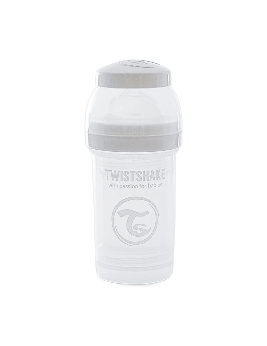 TwistShake butelka antykolkowa 180ml white smoczek S 0m+