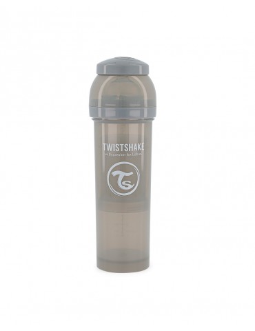 TwistShake butelka antykolkowa 330ml szara smoczek L 4m+ TwistShake butelka antykolkowa 330ml szara smoczek L 4m+