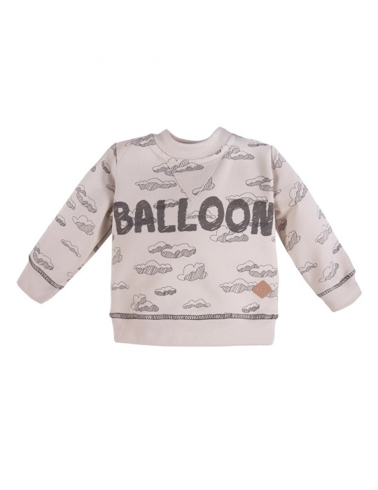 Eevi bluza dresowa niemowlęca bawełniana Balloons beżowa