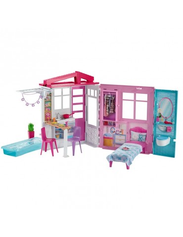 Barbie Przytulny domek z wyposażeniem i lalką