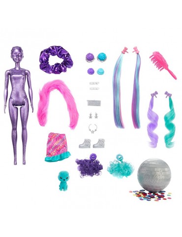 Barbie Color Reveal Imprezowa stylizacje niebiesko fioletowe włosy Barbie Color Reveal Imprezowa stylizacje niebiesko fioletowe włosy