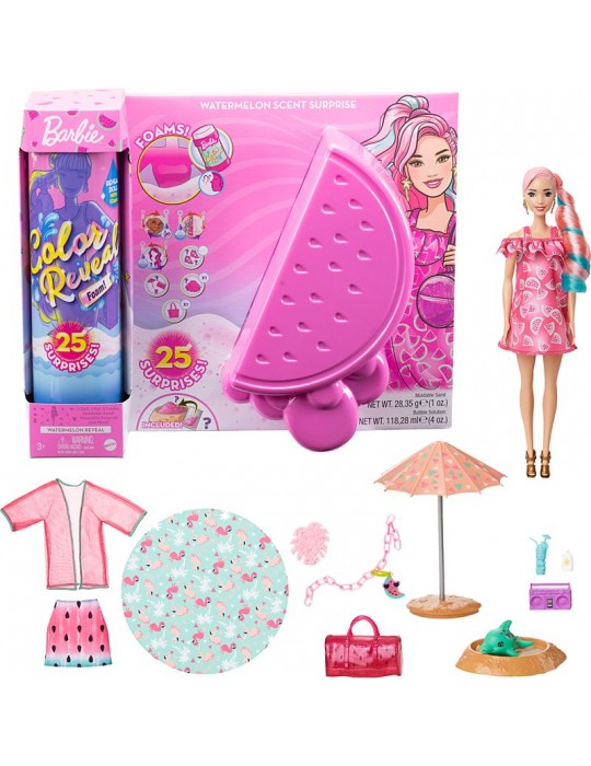Barbie Color Reveal lalka niespodzianka o zapachu arbuza