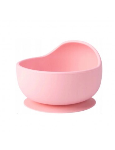 Bi-bi Silikonowa miseczka dla dzieci z przyssawką różowa