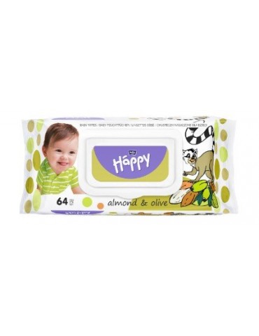 Bella Baby Happy Chusteczki nasączane Almond Olive 64szt.