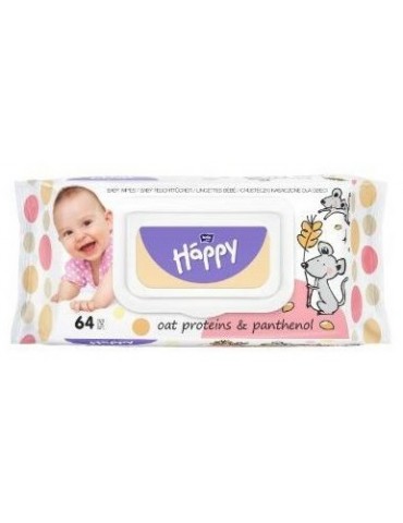 Bella Baby Happy Chusteczki nasączane Oat proteins panthenol 64szt.