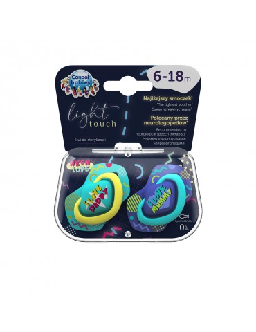 Canpol babies Smoczek silikonowy symetryczny Neon Love 6-18m Blue