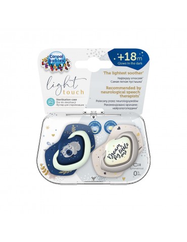 Canpol babies Smoczek silikonowy symetryczny Sleepy Koala 18m+ Blue